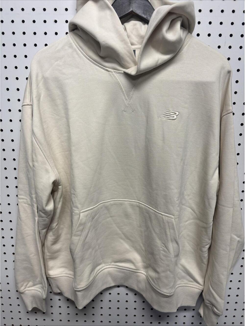 New Balance  Large Yellow Oversized Pullover Hoodie Cotton Fleece Pockets